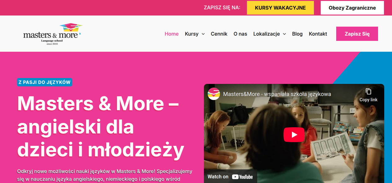 Masters & More – Kursy Angielskiego dla dzieci i młodzieży