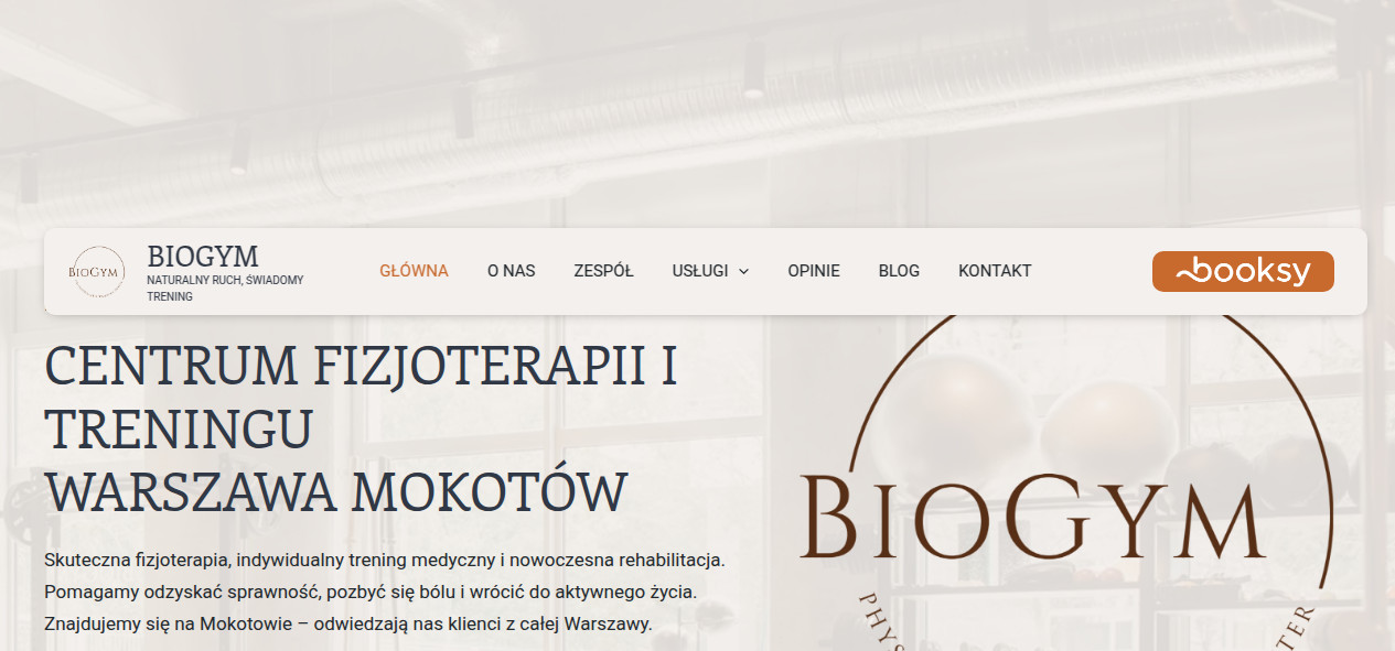Biogym – Fizjoterapia i Trener personalny Mokotów