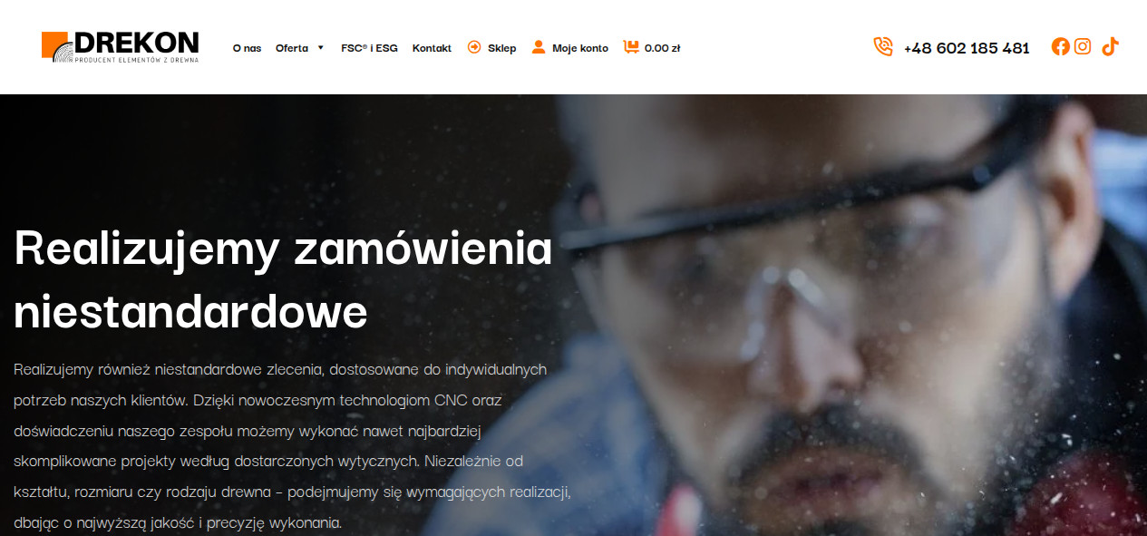 DREKON Toczenie w drewnie. Zakład stolarski. Producent elementów z drewna.